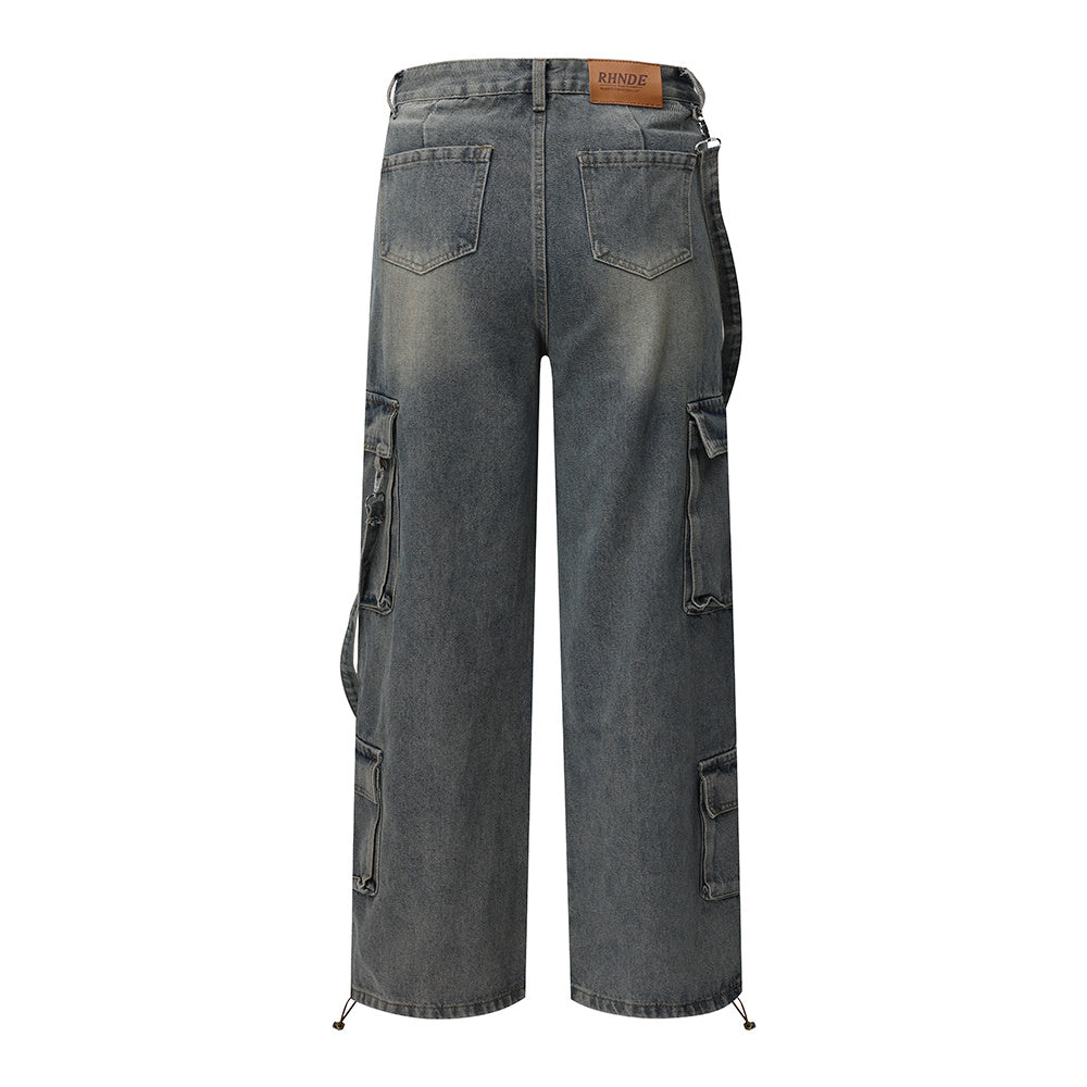 Workwear Multi-pocket Jeans For Men