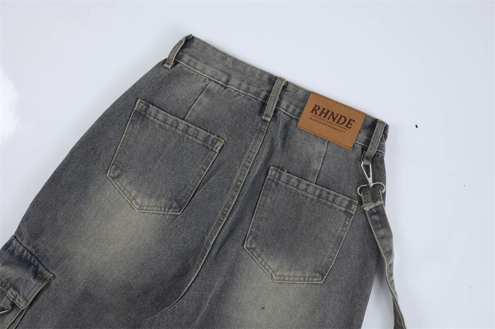 Workwear Multi-pocket Jeans For Men